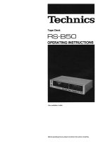 Technics - RSB-50 - Owners manual 